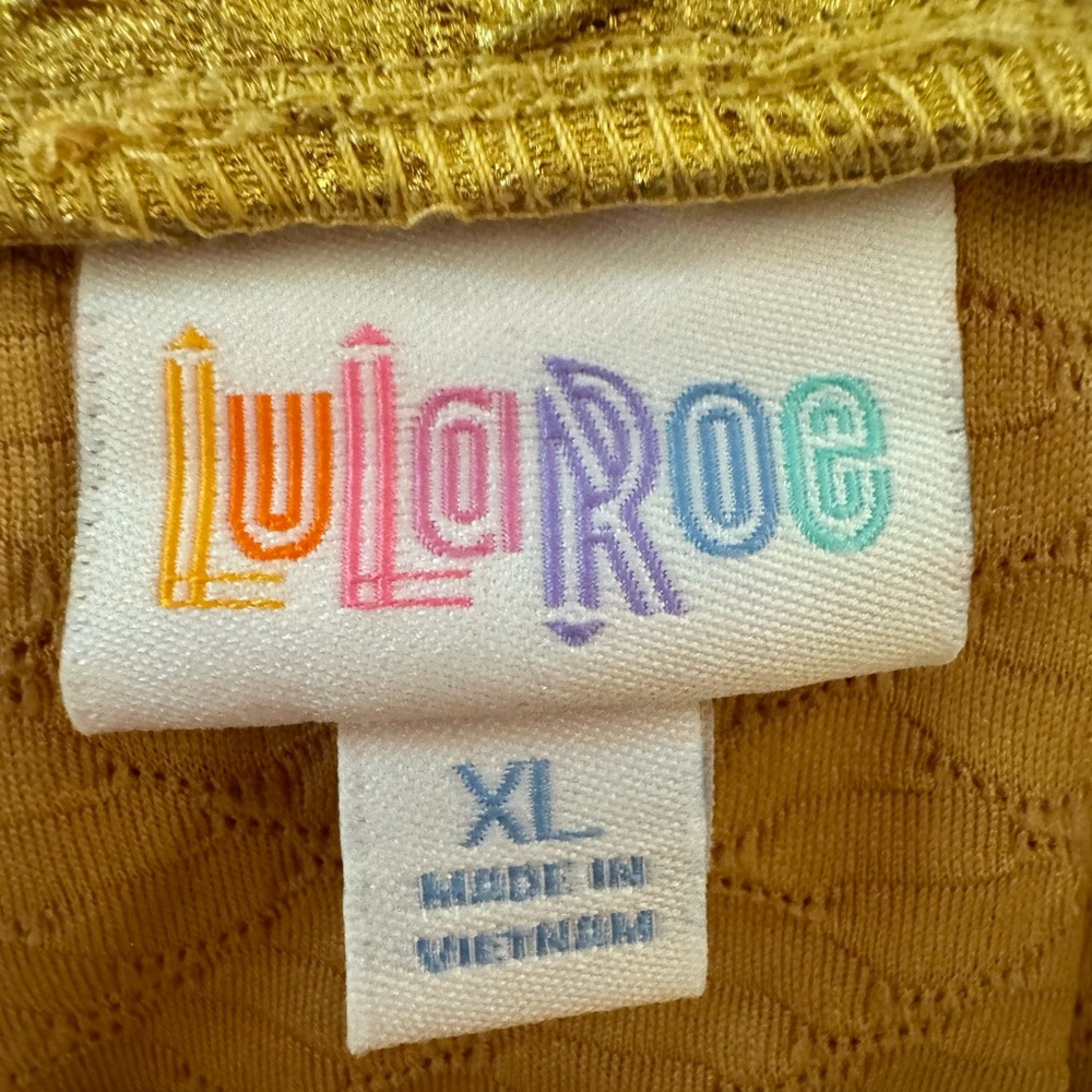 Lularoe Elegant Madison Super Cute Gold Twirly Skirt Size XL EUC - Picture 2 of 4